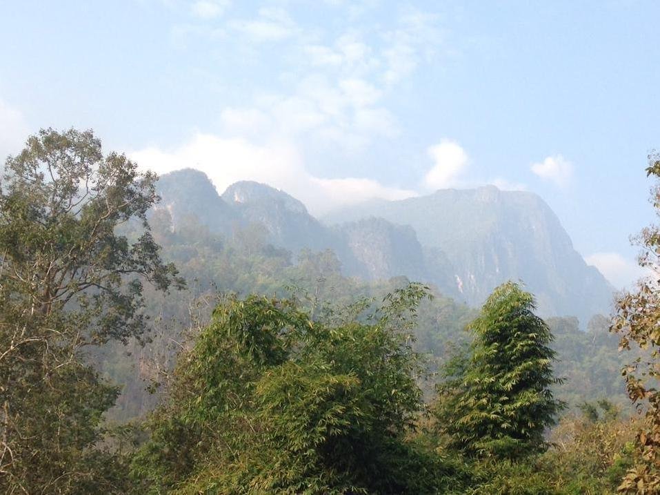 Mountain landscape and trees around Chiang Dao