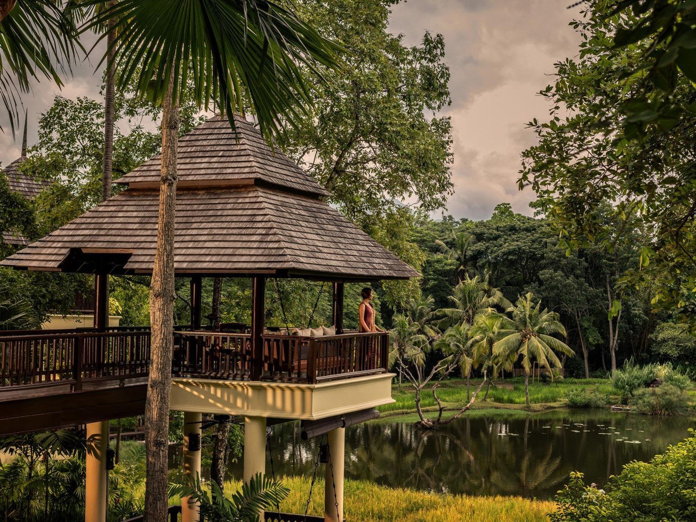 Garden pavilion and pond at Four Seasons Resort Chiang Mai