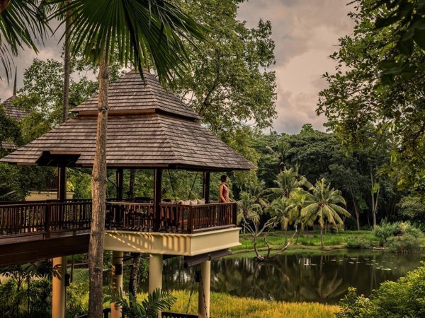 Garden pavilion and pond at Four Seasons Resort Chiang Mai