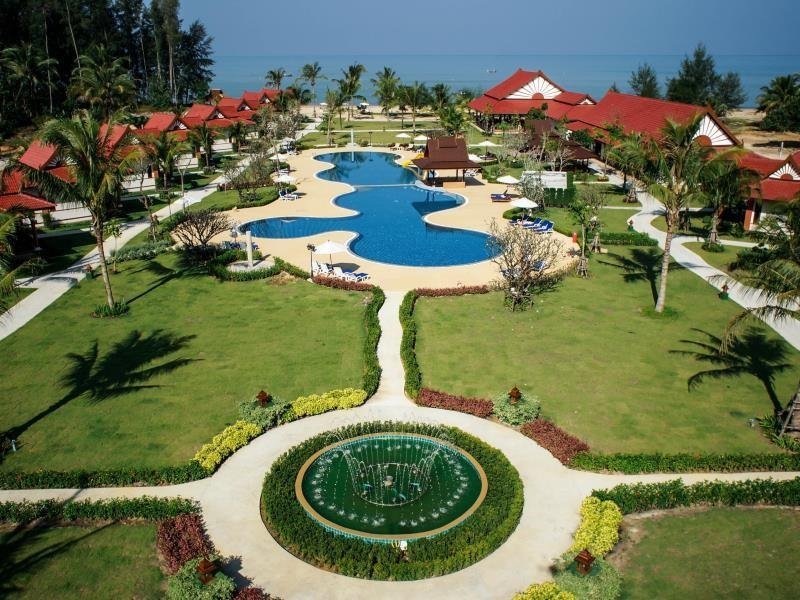 Pool areas and landscaped grounds at The Sunset Beach Resort Kho Khao Island