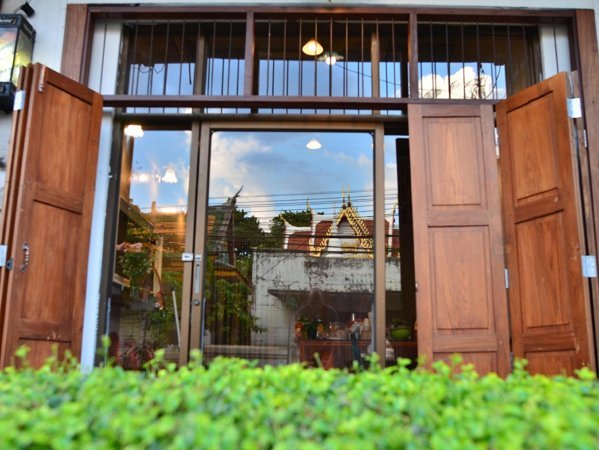 Timber entrance at Wayla Hostel